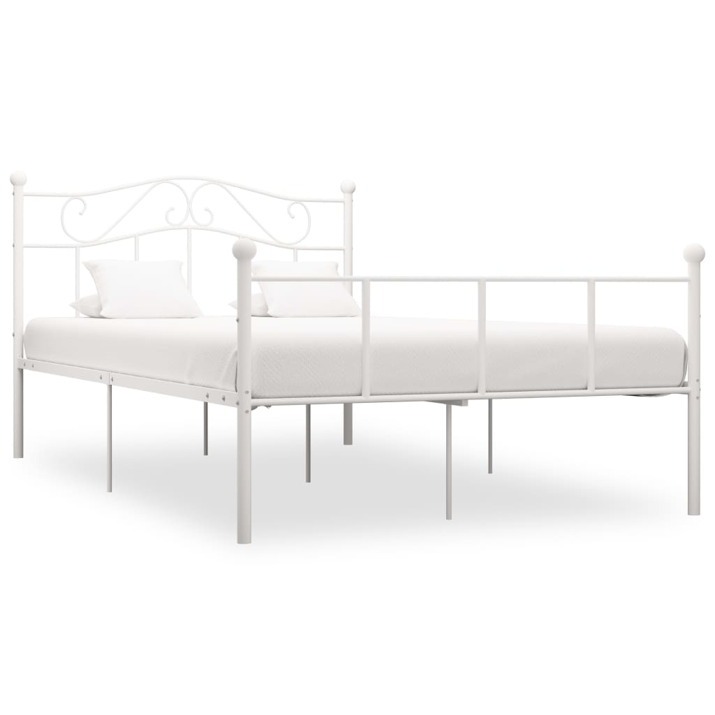 sengestel 120x200 cm metal hvid