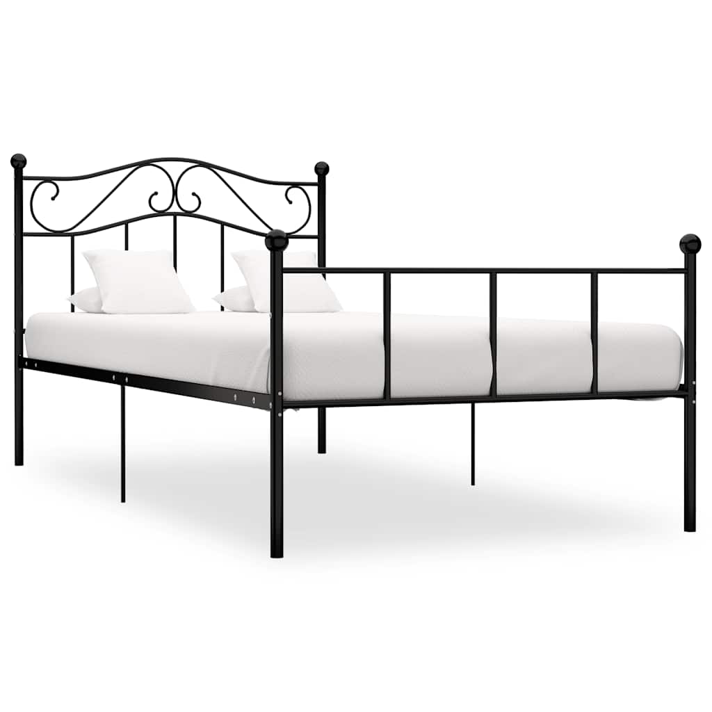 sengestel 90x200 cm metal sort