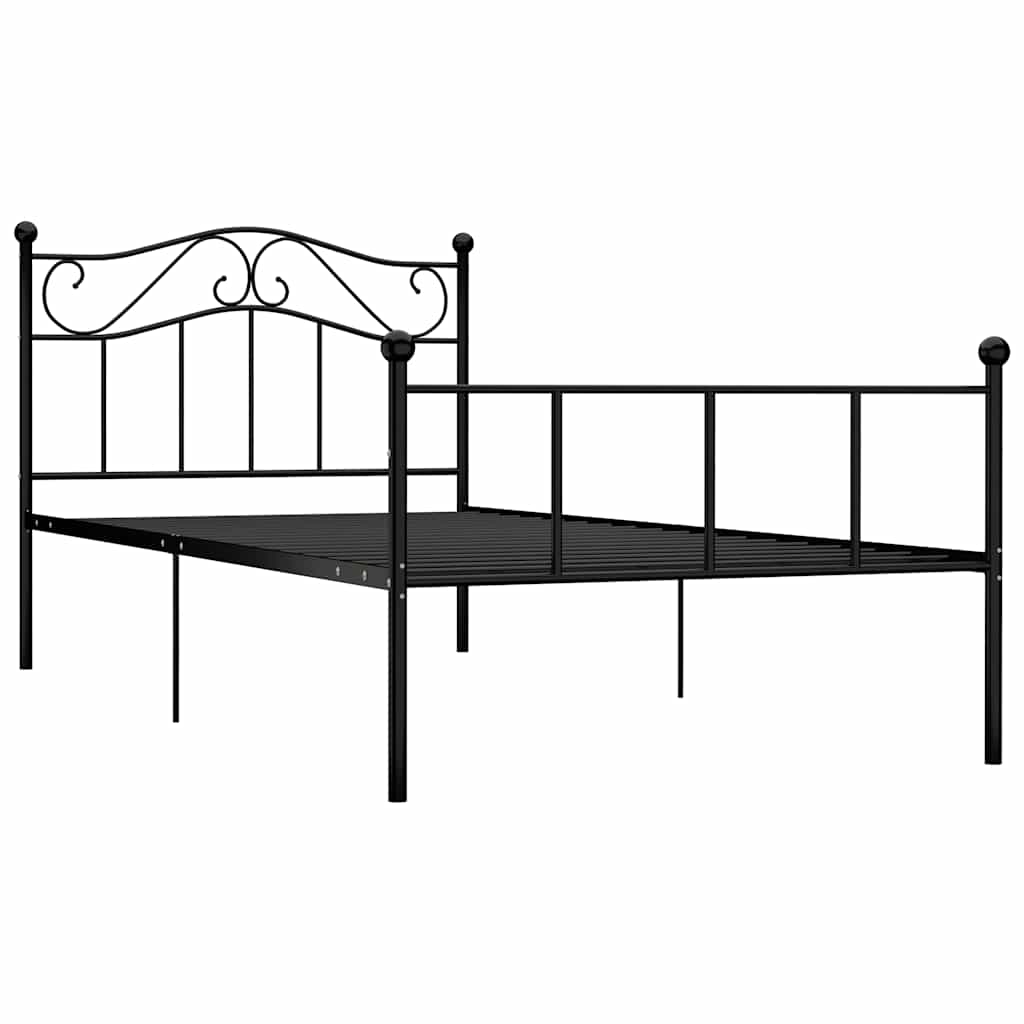 sengestel 90x200 cm metal sort