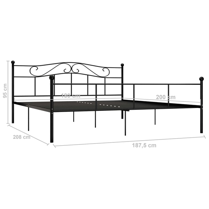 sengestel 180x200 cm metal sort