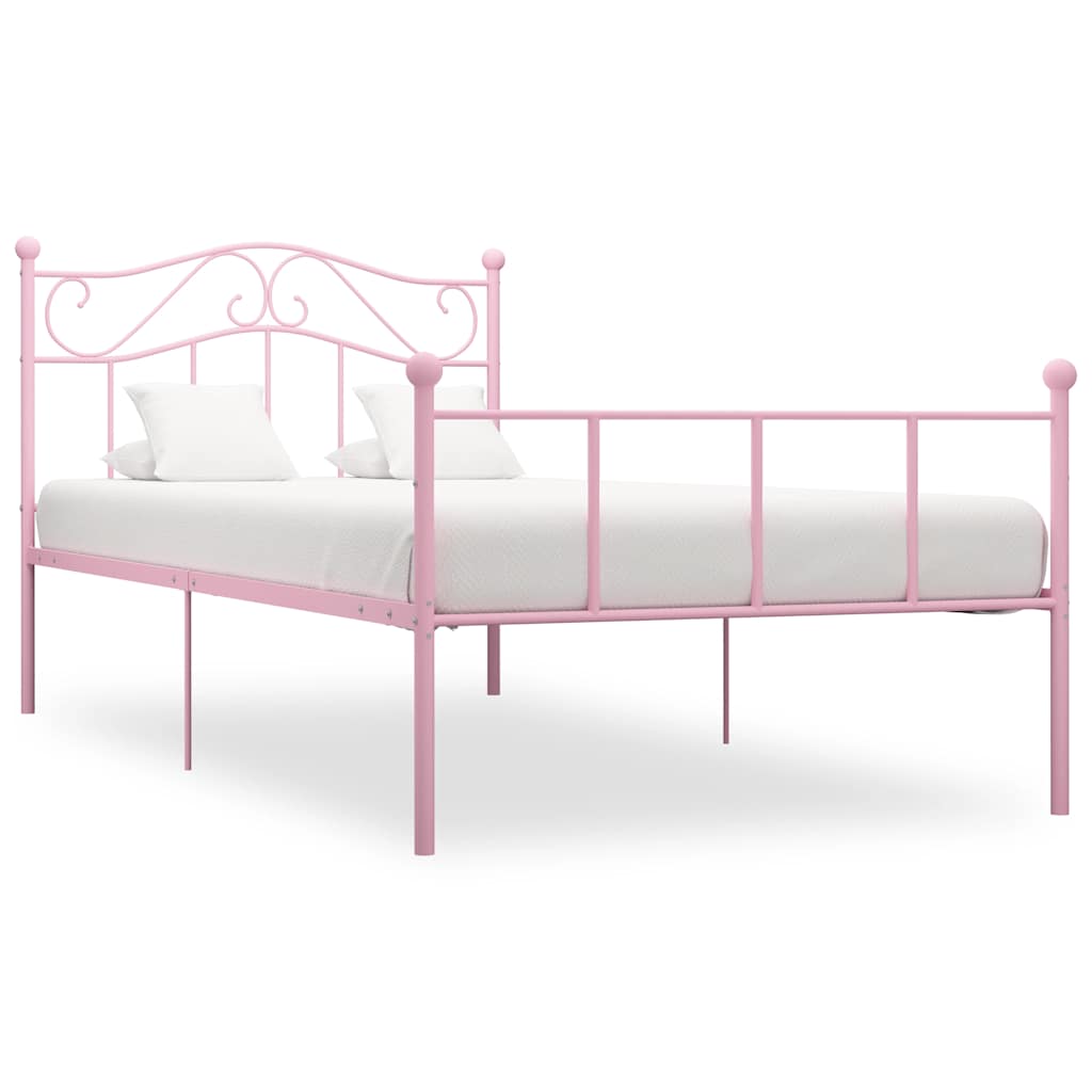 sengestel 90x200 cm metal pink