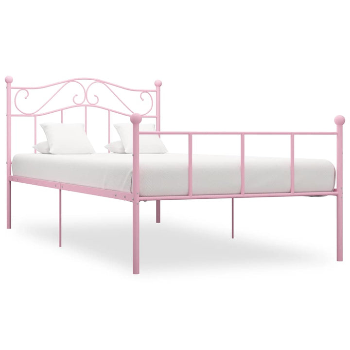 sengestel 90x200 cm metal pink