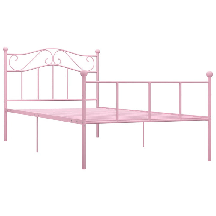 sengestel 90x200 cm metal pink