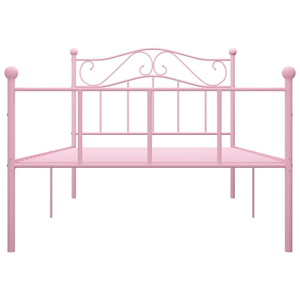 sengestel 90x200 cm metal pink