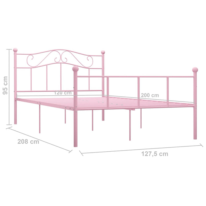 sengestel 120x200 cm metal pink