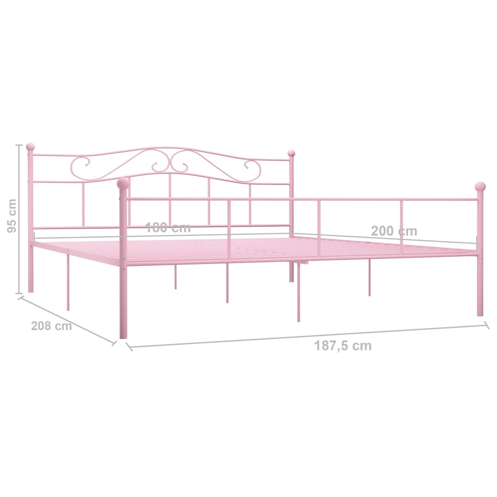 sengestel 180x200 cm metal pink