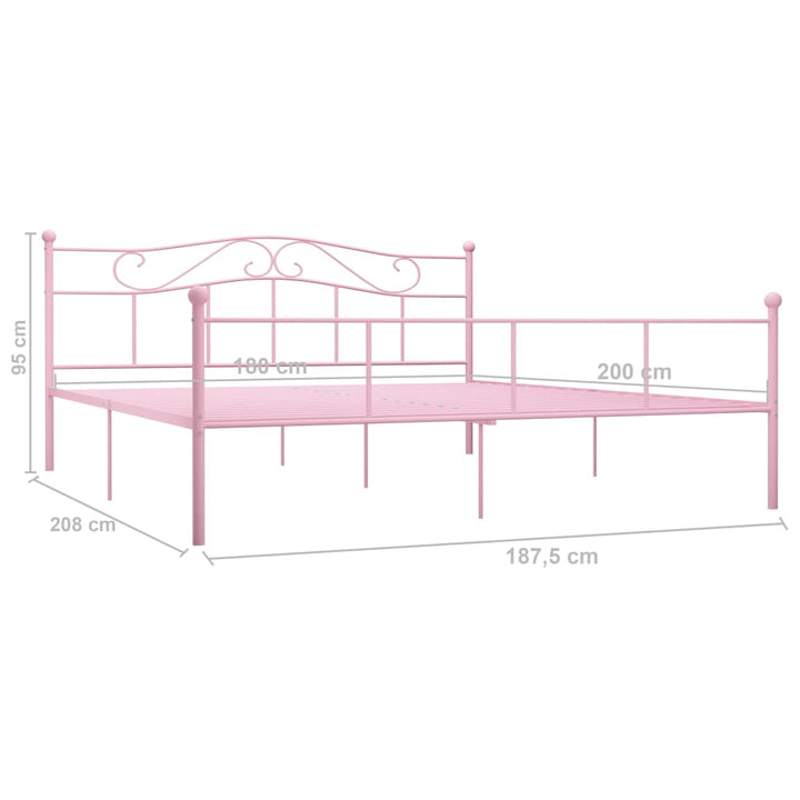 sengestel 180x200 cm metal pink