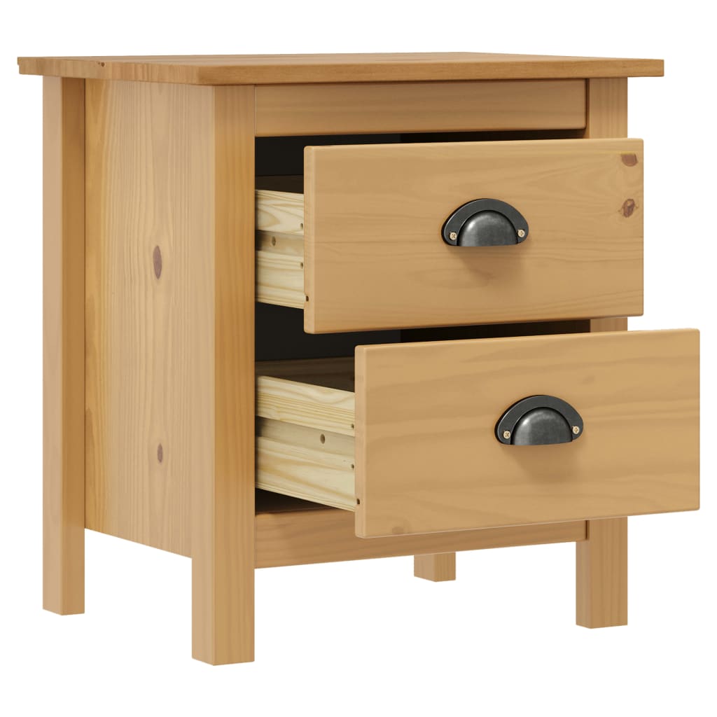 sengebord 46x35x49,5 cm massivt fyrretræ