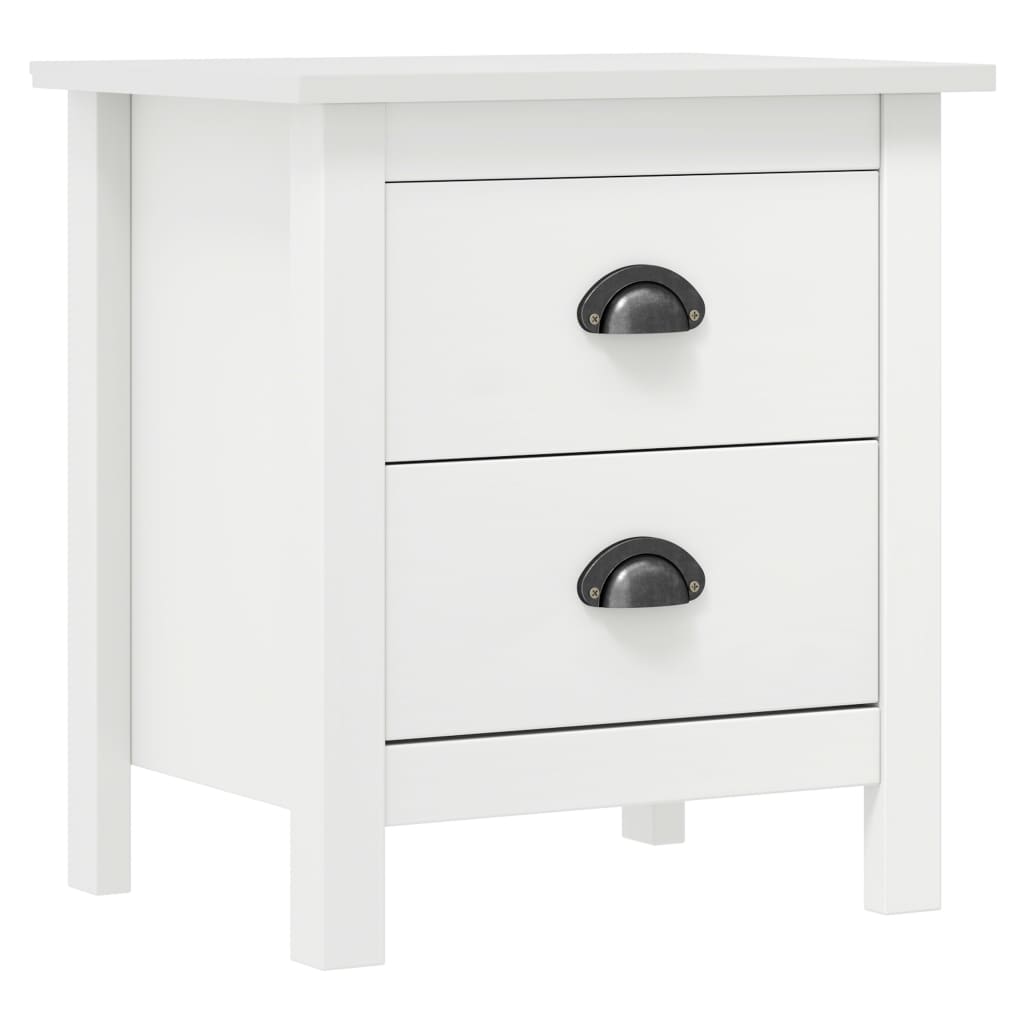 sengebord Hill 2 stk. 46x35x49,5 cm massivt fyrretræ hvid