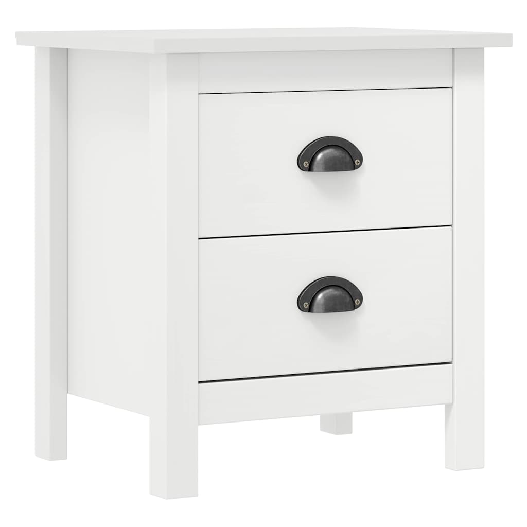 sengebord Hill 2 stk. 46x35x49,5 cm massivt fyrretræ hvid