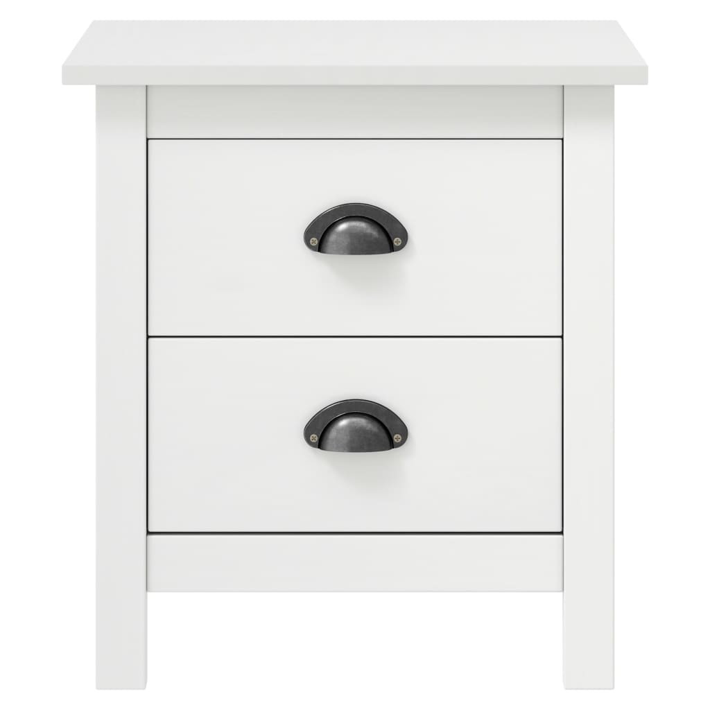 sengebord Hill 2 stk. 46x35x49,5 cm massivt fyrretræ hvid