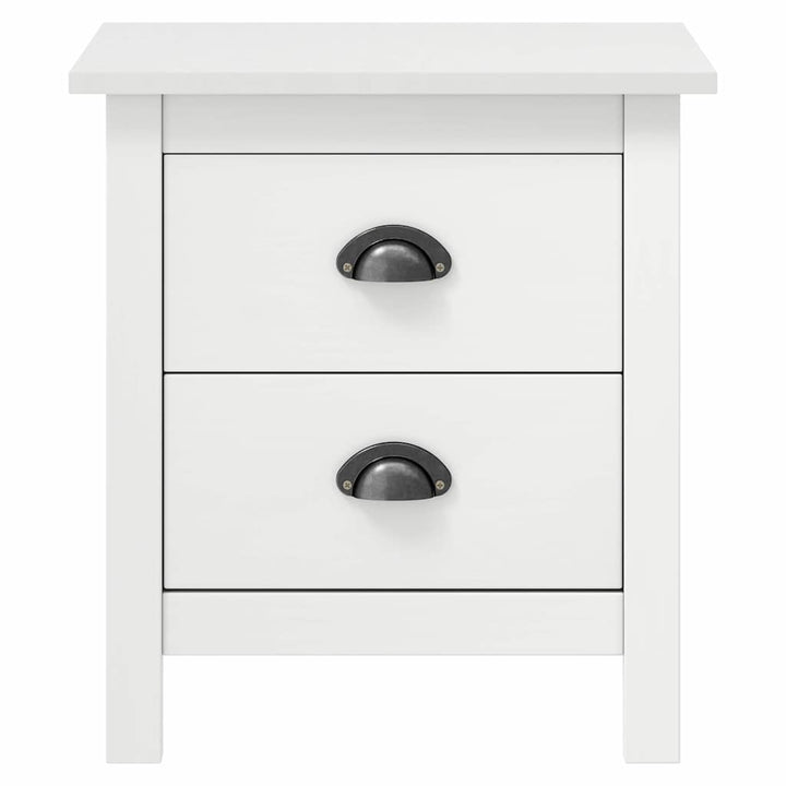 sengebord Hill 2 stk. 46x35x49,5 cm massivt fyrretræ hvid