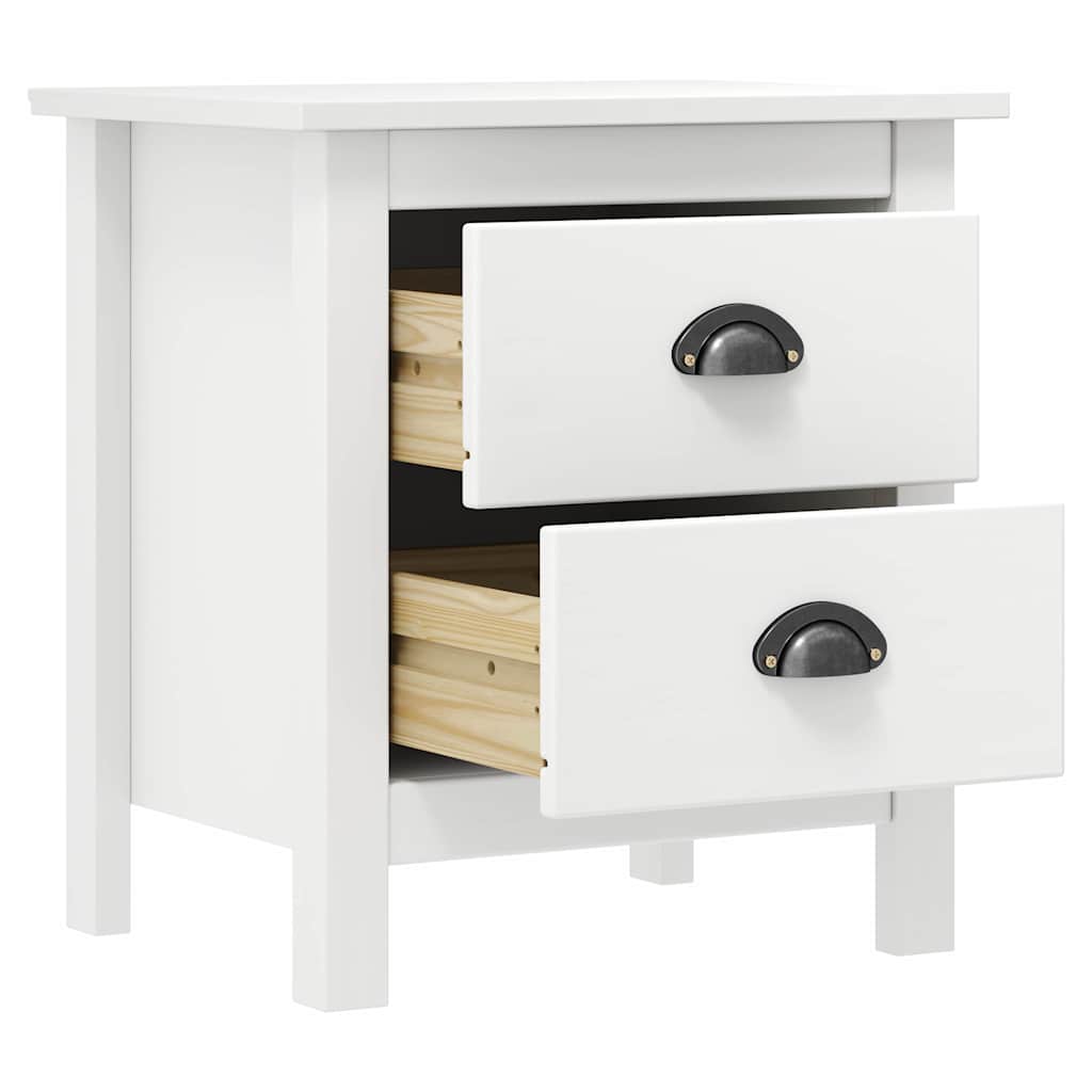 sengebord Hill 2 stk. 46x35x49,5 cm massivt fyrretræ hvid