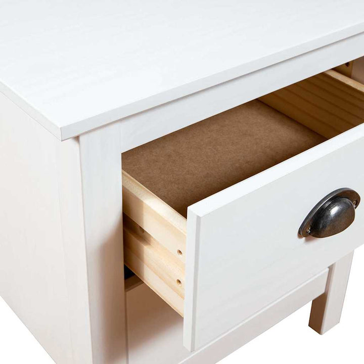 sengebord Hill 2 stk. 46x35x49,5 cm massivt fyrretræ hvid