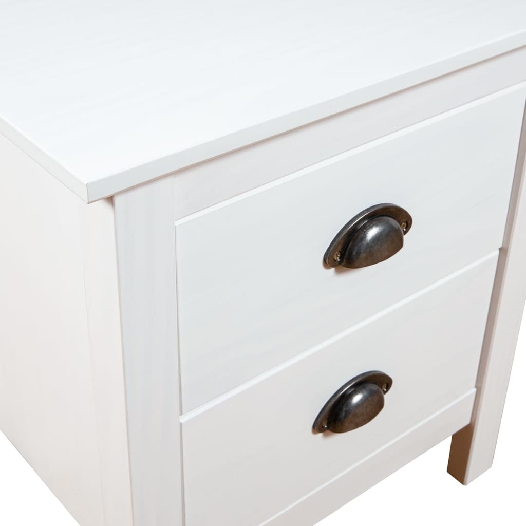 sengebord Hill 2 stk. 46x35x49,5 cm massivt fyrretræ hvid