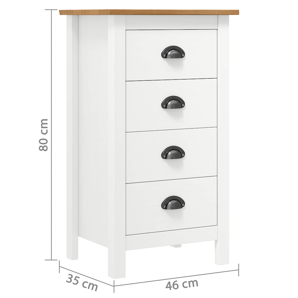 skænk Hill 46x35x80 cm massivt fyrretræ hvid