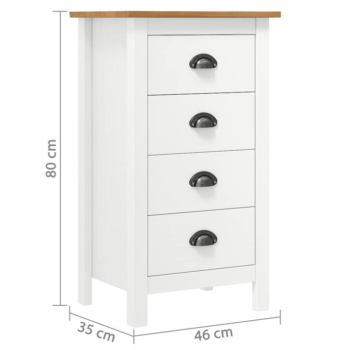 skænk Hill 46x35x80 cm massivt fyrretræ hvid