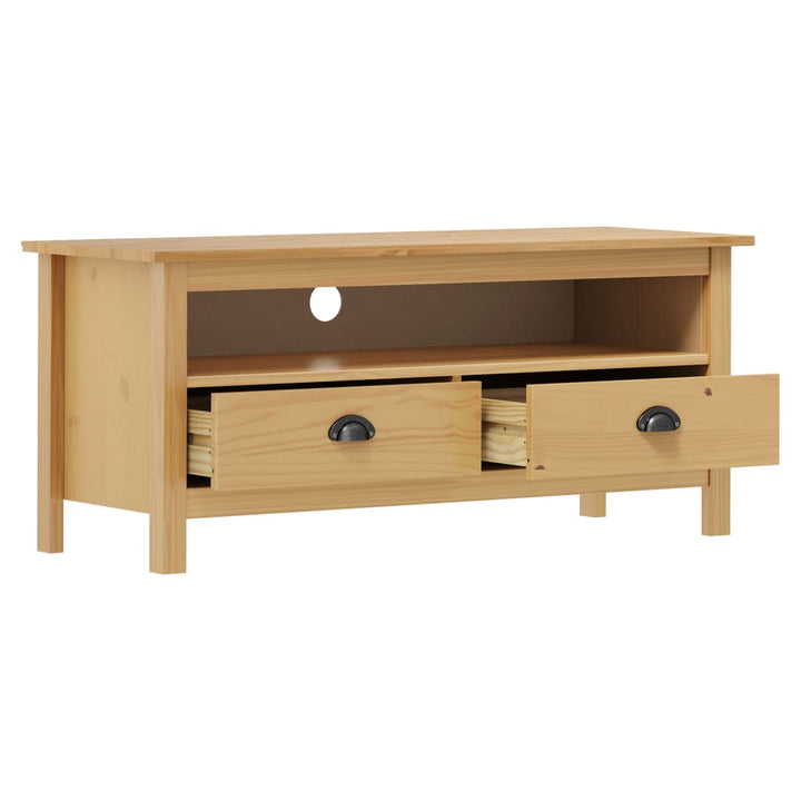 tv-bord Hill 110x40x47 cm massivt fyrretræ honningbrun