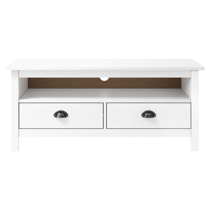 tv-bord Hill 110x40x47 cm massivt fyrretræ hvid