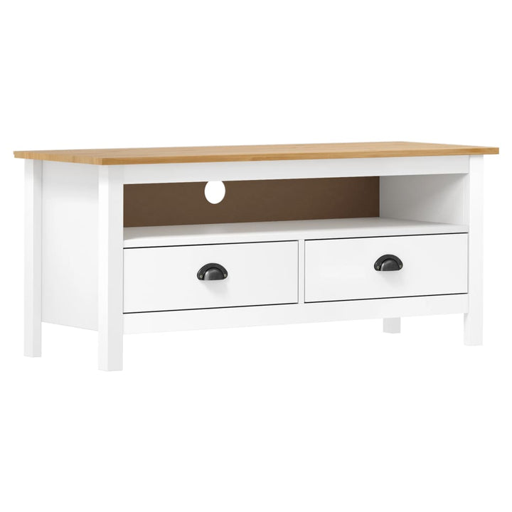 tv-bord Hill 110x40x47 cm massivt fyrretræ hvid