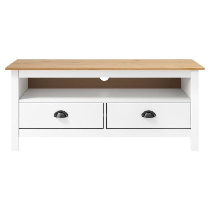 tv-bord Hill 110x40x47 cm massivt fyrretræ hvid