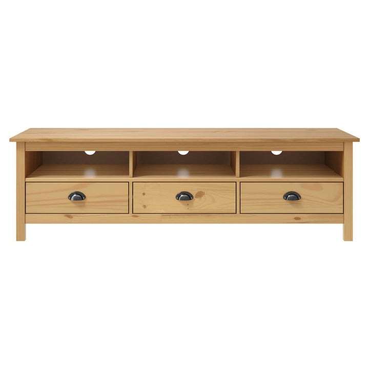 tv-bord Hill 158x40x47 cm massivt fyrretræ honningbrun