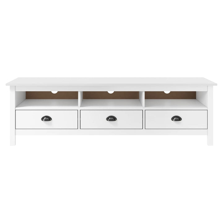 tv-bord Hill 158x40x47 cm massivt fyrretræ hvid