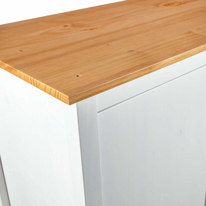 klædeskab med 3 låger Hill 127x50x170 cm massivt fyrretræ hvid