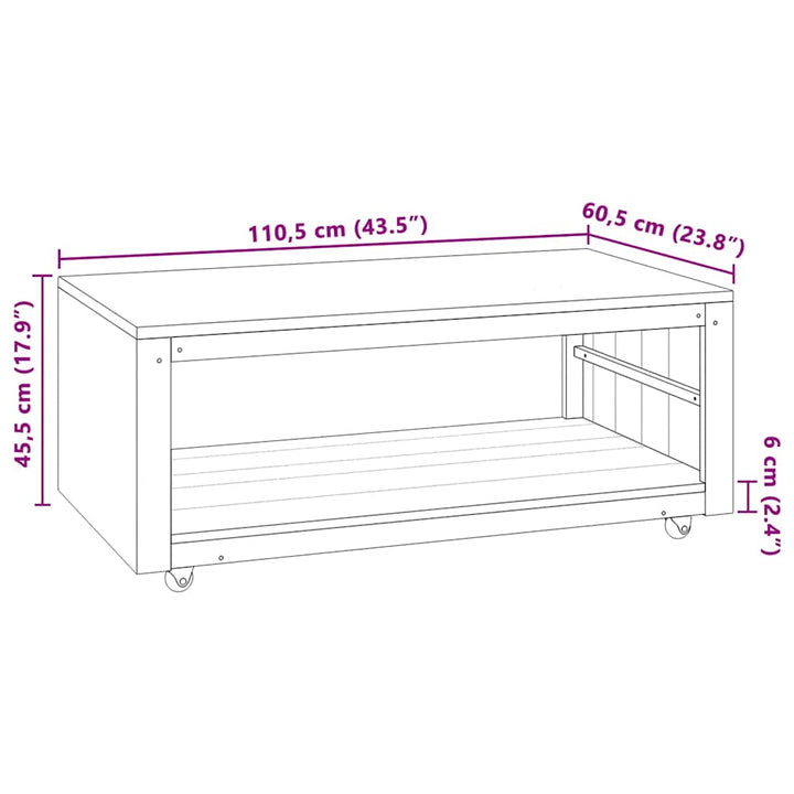 sofabord 110x60x40 cm massivt teaktræ