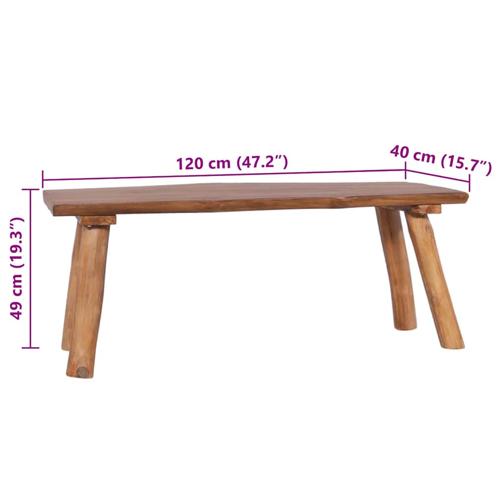 havebænk 120 cm massivt teaktræ