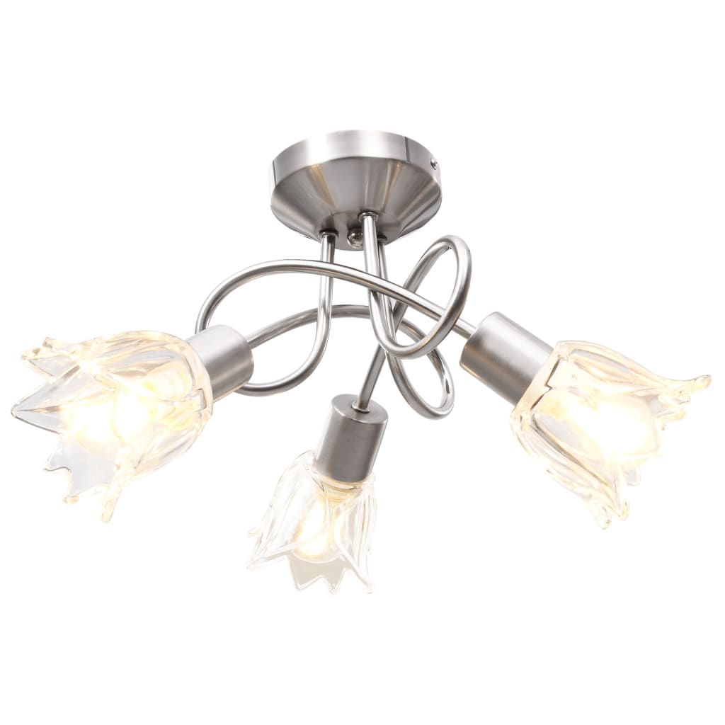 loftlampe transparente glasskærme til 3 E14-pærer tulipanform