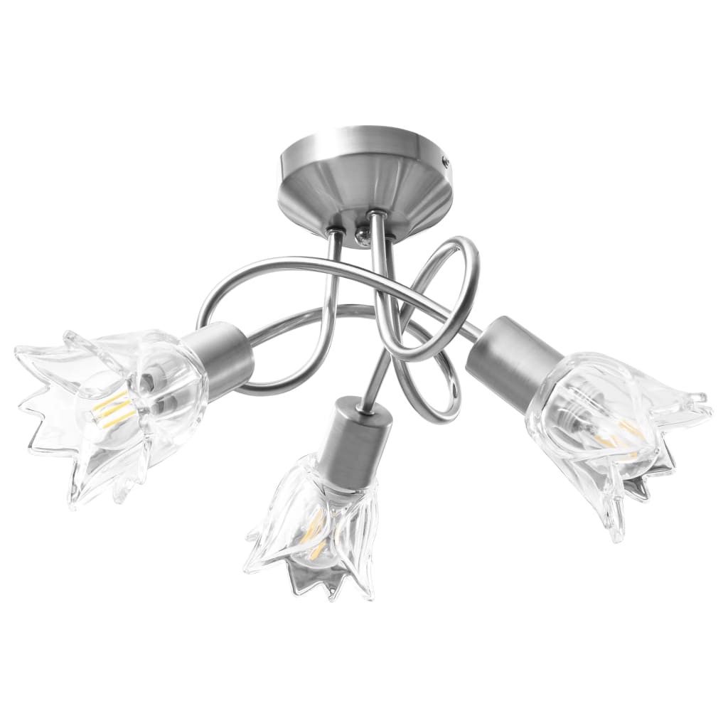 loftlampe transparente glasskærme til 3 E14-pærer tulipanform
