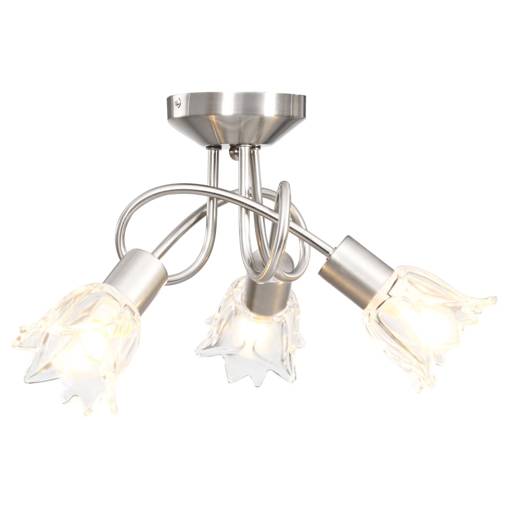 loftlampe transparente glasskærme til 3 E14-pærer tulipanform
