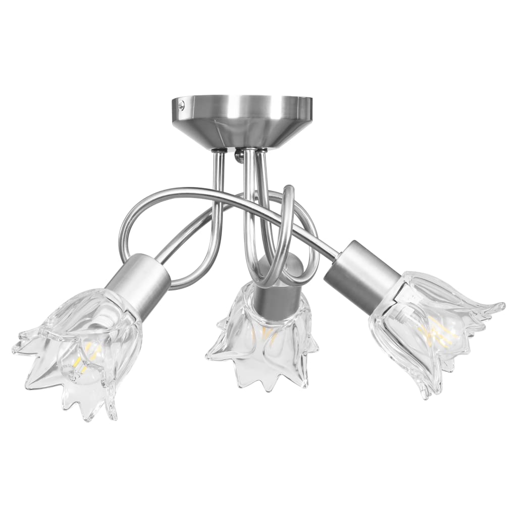 loftlampe transparente glasskærme til 3 E14-pærer tulipanform