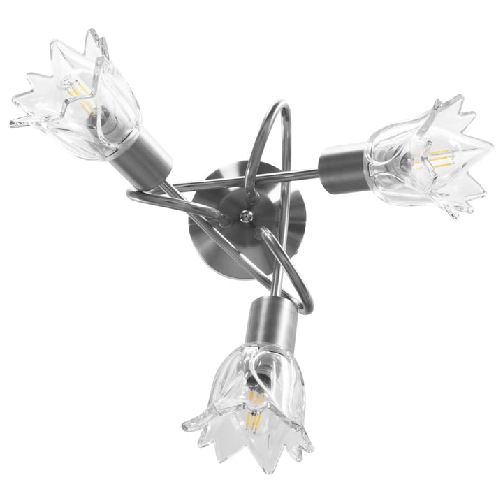 loftlampe transparente glasskærme til 3 E14-pærer tulipanform