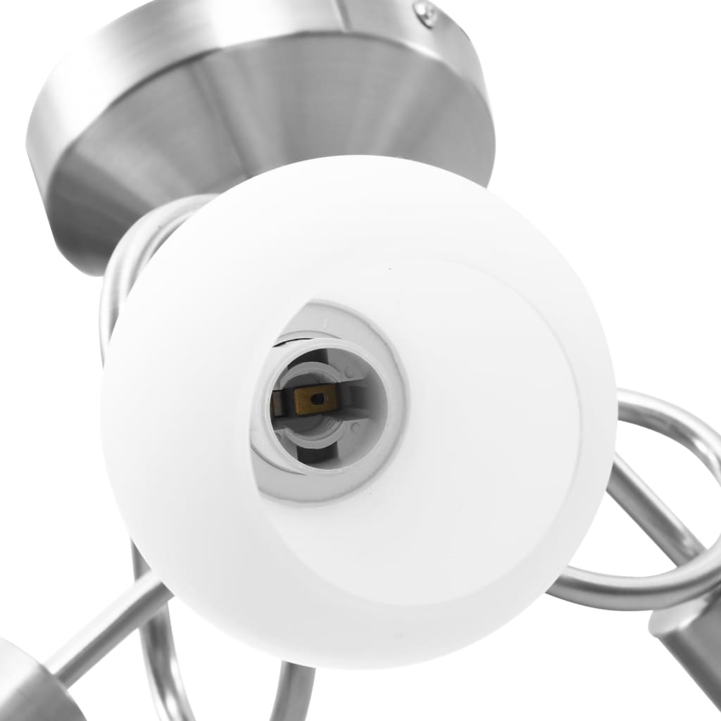 loftlampe med keramiske lampeskærme til 3 E14-pærer hvid