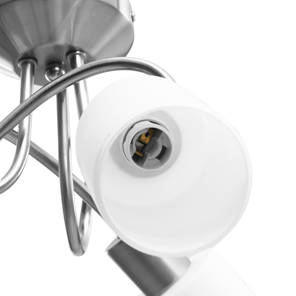 loftlampe med keramiske lampeskærme til 3 E14-pærer hvid