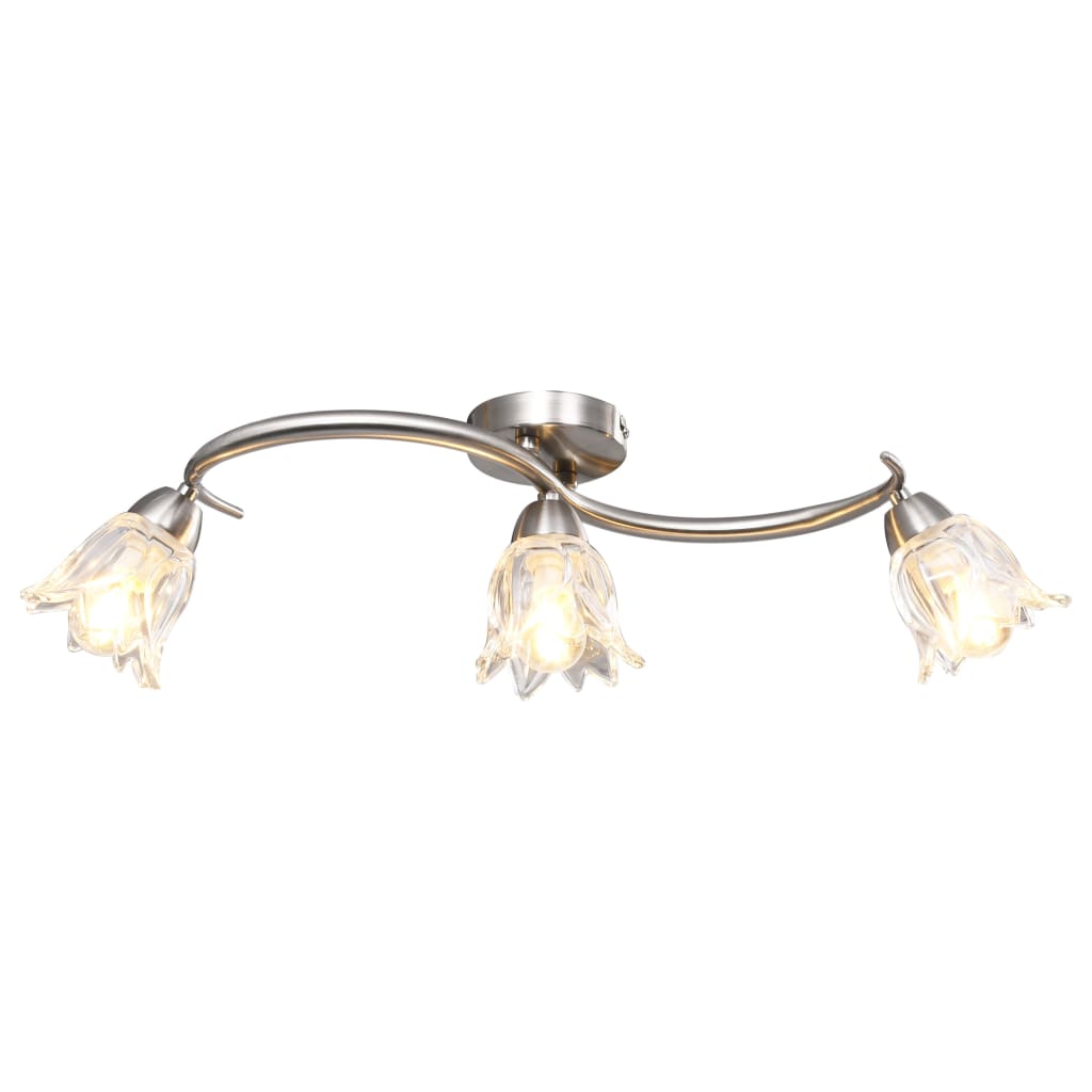 loftlampe transparente glasskærme til 3 E14-pærer tulipanform