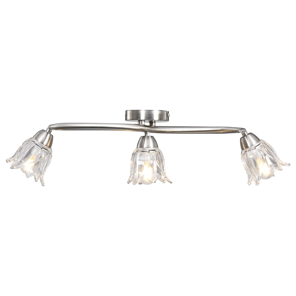 loftlampe transparente glasskærme til 3 E14-pærer tulipanform