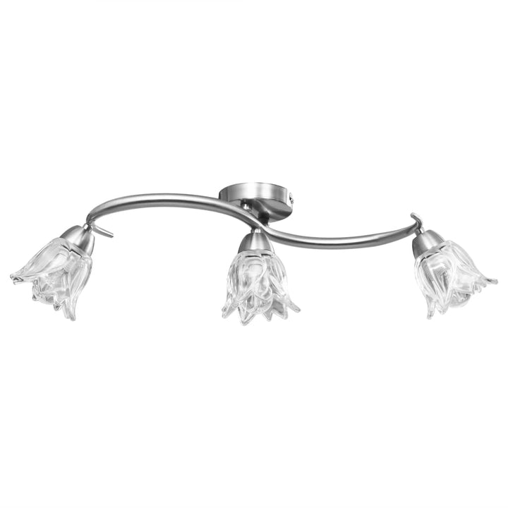 loftlampe transparente glasskærme til 3 E14-pærer tulipanform