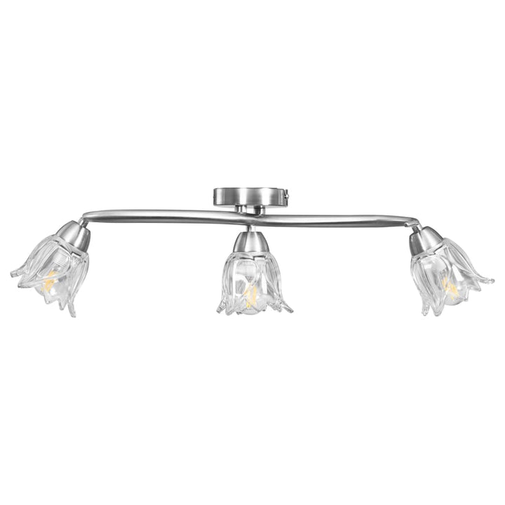 loftlampe transparente glasskærme til 3 E14-pærer tulipanform