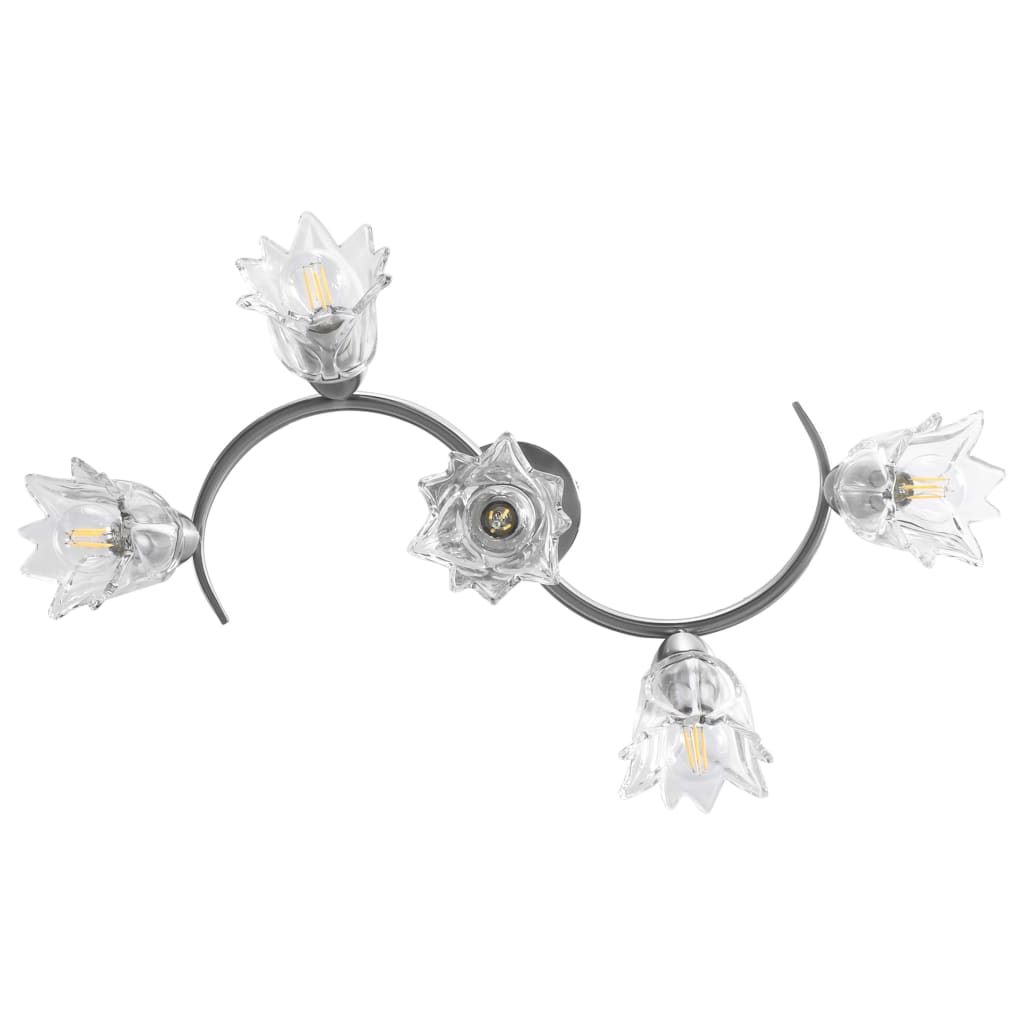 loftlampe transparente glasskærme til 5 E14-pærer tulipanform