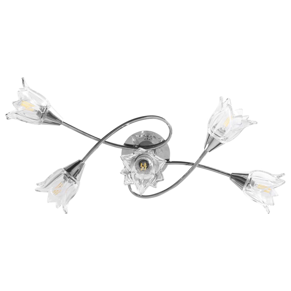 loftlampe transparente glasskærme til 5 E14-pærer tulipanform