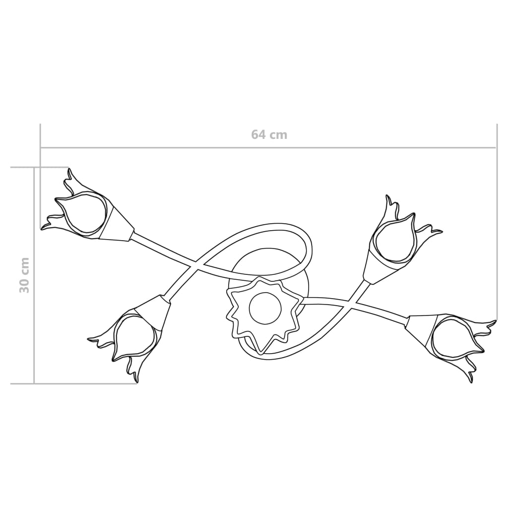loftlampe transparente glasskærme til 5 E14-pærer tulipanform