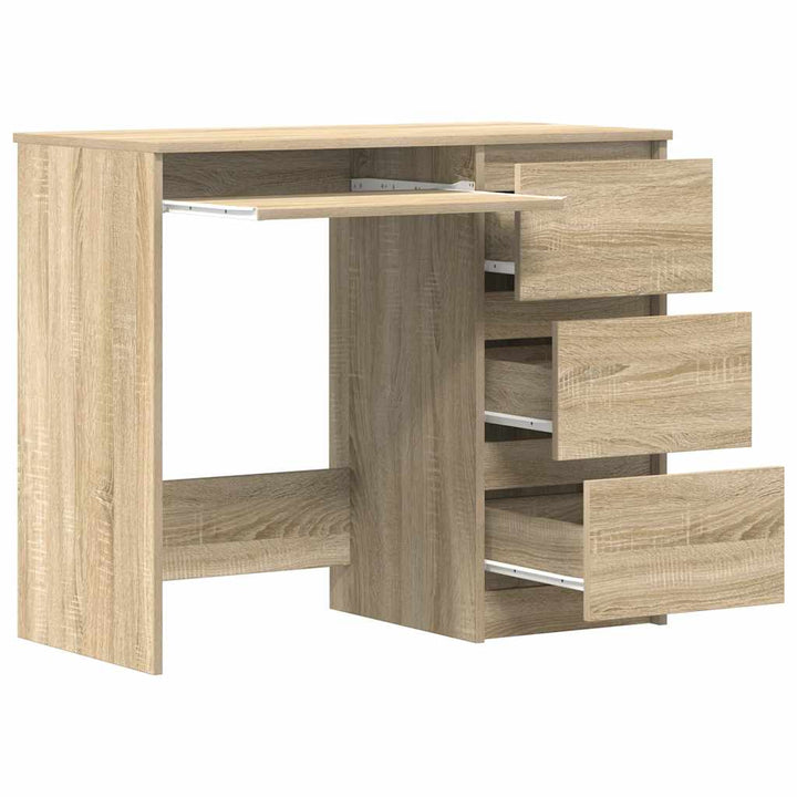 skrivebord 90x45x76 cm konstrueret træ sonoma-eg