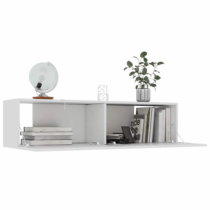 tv-skab 120x30x30 cm konstrueret træ hvid