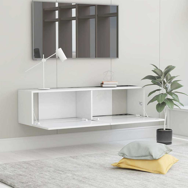 tv-skab 120x30x30 cm konstrueret træ hvid