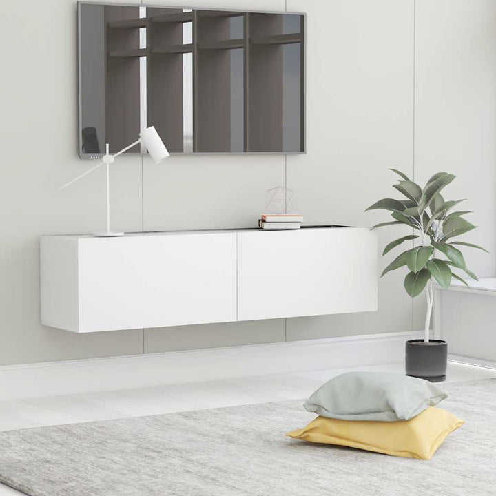 tv-skab 120x30x30 cm konstrueret træ hvid