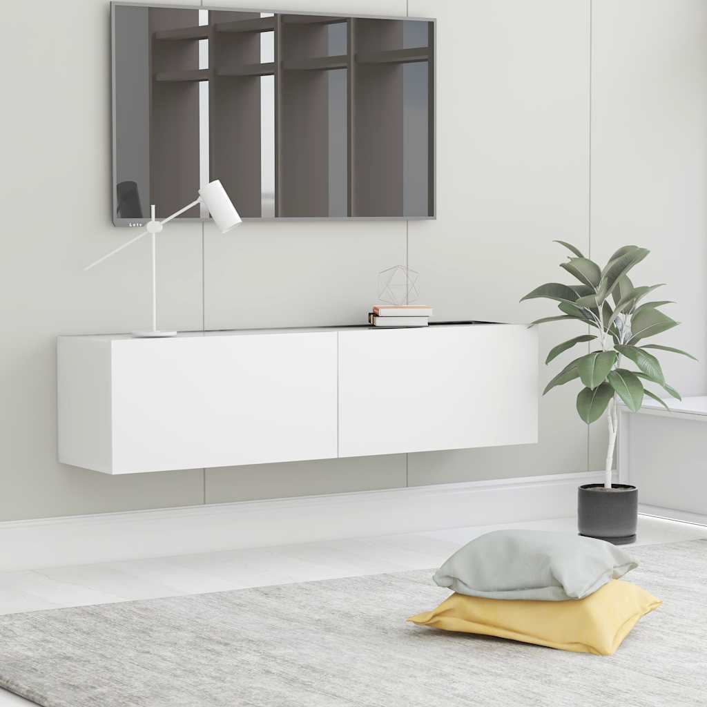 tv-skab 120x30x30 cm konstrueret træ hvid