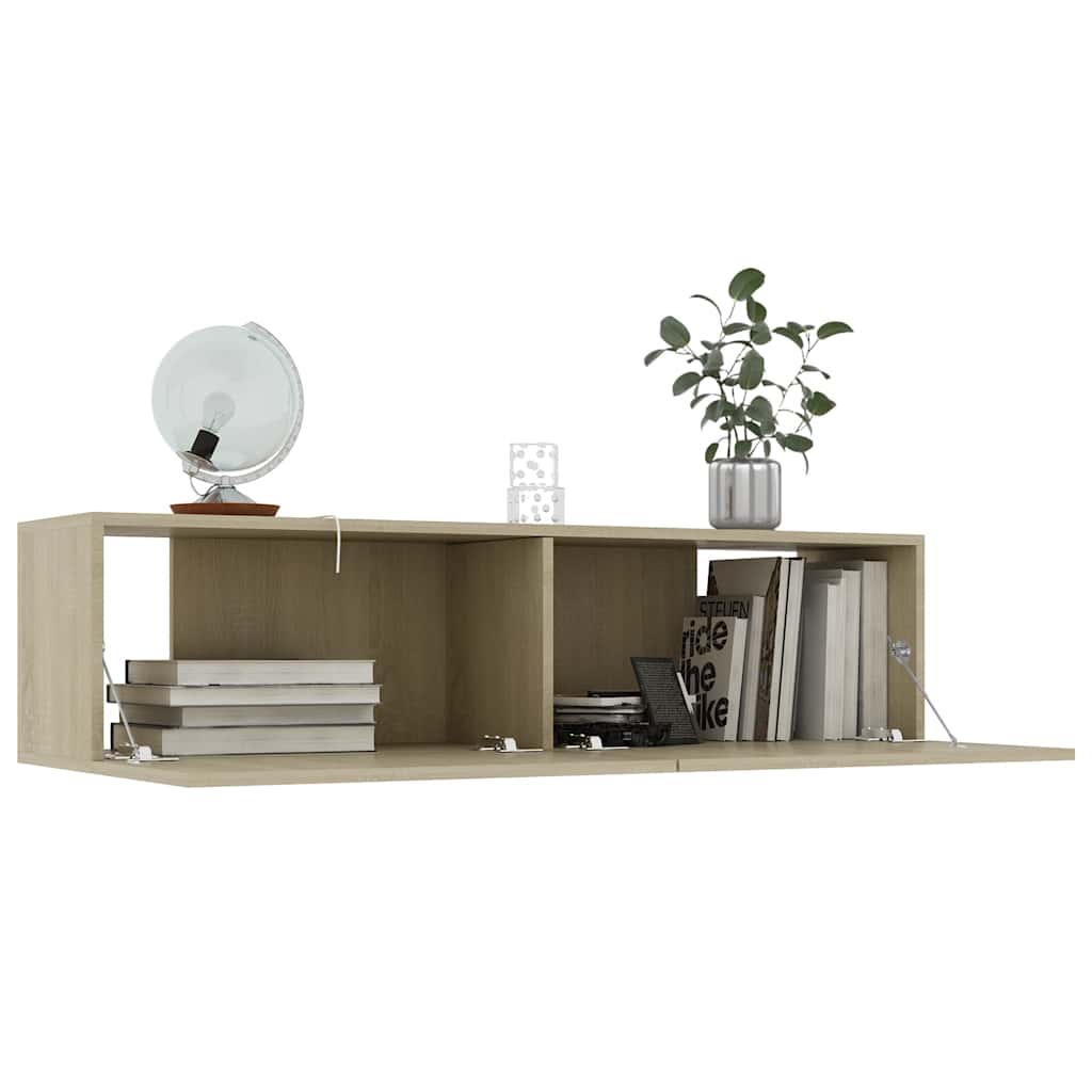 tv-bord 120x30x30 cm konstrueret træ sonoma-eg